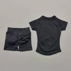 HISTELLO Seamless Impact Gym Set – Short Sleeve Activewear (2PCS)