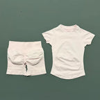 HISTELLO Seamless Impact Gym Set – Short Sleeve Activewear (2PCS)