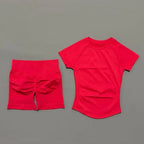 HISTELLO Seamless Impact Gym Set – Short Sleeve Activewear (2PCS)